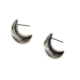Stainless Steel Puff Teardrop Huggie Hoop